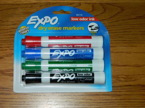 Expo Dry Erase Markers Low Odor Non Toxic Chisel Tip Intense Color 4 pack 80174