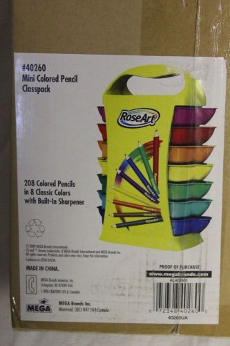 Roseart mini colored pencil classpack caddy with 208 pencils  assorted colors for sale