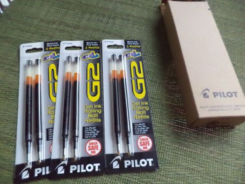 Pilot G2 Black Gel Ink Fine Point Refills-6 Refills 3 pks of 2