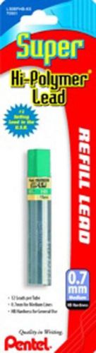 Pentel Refill - Super Hi-Polymer Lead (0.7mm) HB 12 pcs/Tube 1 Pack Carded