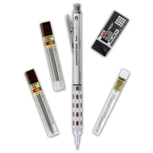 Pentel graph gear 1000 automatic drafting mechanical pencil set, 0.3mm w/refills for sale