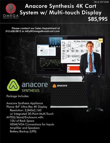 New anacore synthesis 4k 30 point multi-touch cart package *financing available* for sale