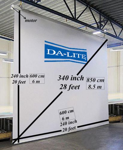 DaLite Projector Screen 28feet 340inch 850cm Motorized Electric 28ft 20&#039;x240&#034;