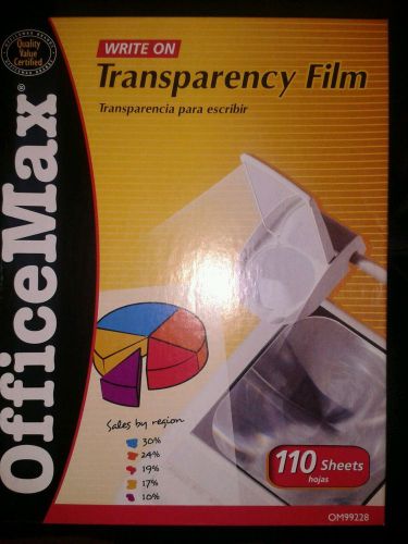 Write-On Transparency Film 8.5&#034; x 11&#034; 100 Count /Box