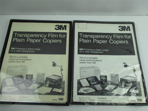 Lot of 2 Transparency Film for Plain Paper Copiers 3M 8.5&#034; x 11&#034;  vintage 100 +
