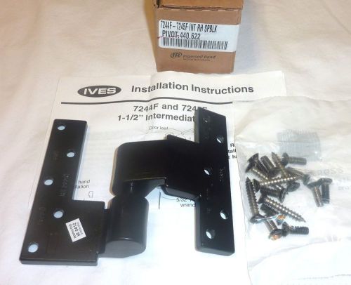 Ives 7244f-7245f top brass pivot part intermediate rh door spblk flat black new! for sale