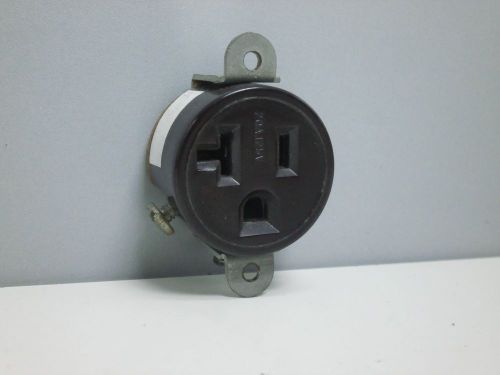 P&amp;s commercial 5858 outlet short strap receptacle nema 6-20r 20a 250v brown for sale