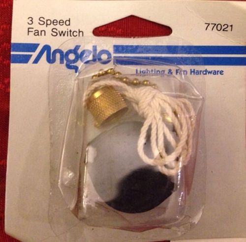 Angelo 77021 Ceiling Fan 3-Speed Switch Hardware On Fan Control *Rdy To Ship*