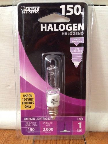 Feit Electric Halogen 150W  120v E11 clear Mini Candelabra Bulb