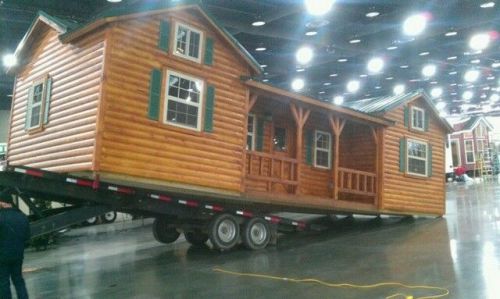 Amish built log sided cabin, pre-built/delivered 14&#039; x 40&#039; &#034;cumberland&#034; model for sale