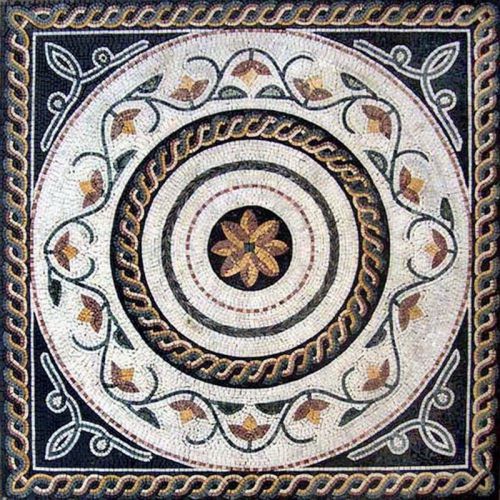 Floral geometric stone art mosaic for sale