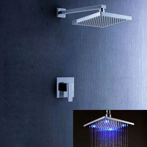 Modern led single handle 8 inch rain shower head shower system free shipping for sale