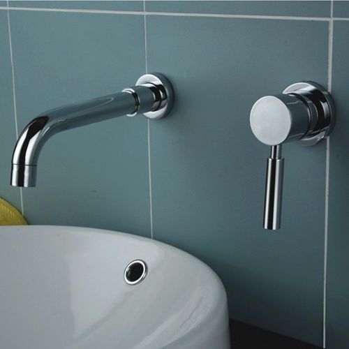 Modern Wall Mount Single Handle Wall Mounted Bath Sink Faucet Tap Free Shipping