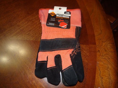 NEW NWT Western Safety Split Leather Work Gloves New With Tag 1 Size