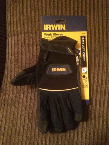 Irwin 432001 Large Heavy Duty Jobsite Gloves New