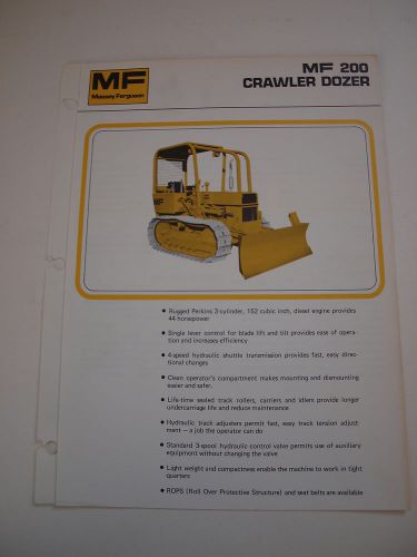 Massey-Ferguson MF 200 Crawler Dozer Tractor Brochure Original &#039;74