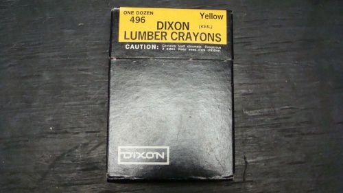 vintage in box Construction Dixon lumber crayons yellow #496, one dozen NOS