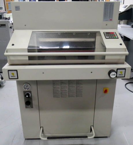 Triumph mbm 5550ep hydraulic programmable 21.6” paper cutter for sale
