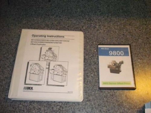 AB Dick 9800 DVD &amp; Manual FREE SHIPPING Shows how to setup and run