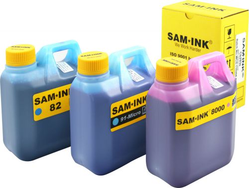 SAM*INK  Six  bottles of One Liter CMYKLcLm ink for all Mutoh printers