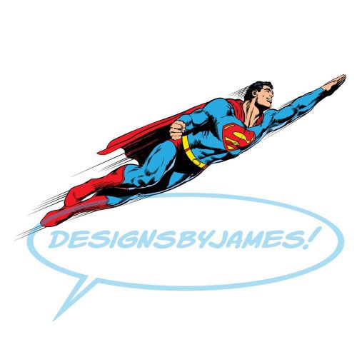 Superman In Action Vector Art