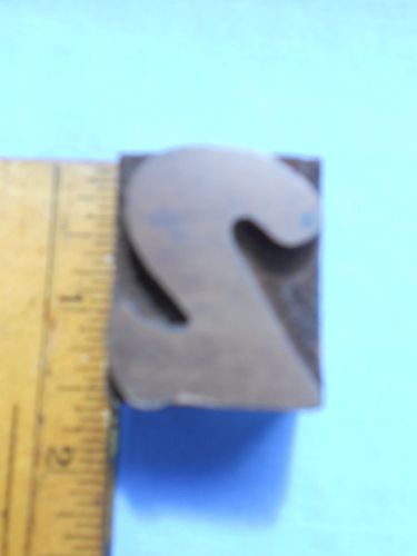 1 5/16&#034; x 1 1/4&#034; Wood Type Letterpress Printing Block Vintage ----- Number 2