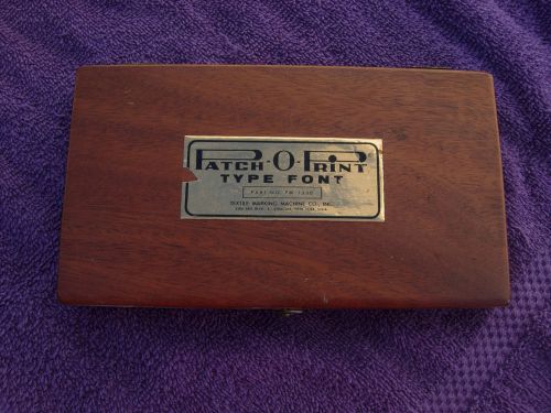 Vintage Patch-O-Print Type Font Wood Wooden Box Textile Marking Machine Co