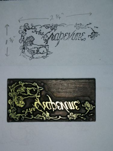 Letterpress Printing Block, The Grapevine