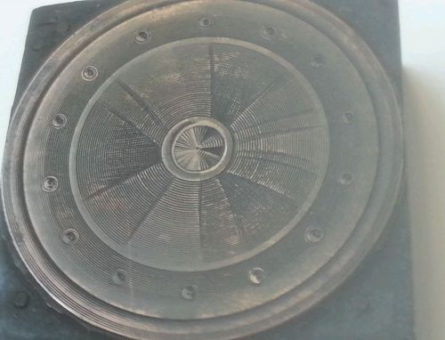 Vintage Letterpress Printers Block COPPER Wheel in motion Tire Wagon Wheel
