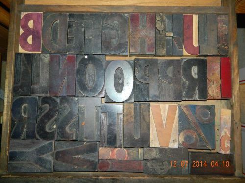 39 huge letterpress wood type printer block 4&#034; graphic artist poster wooden for sale