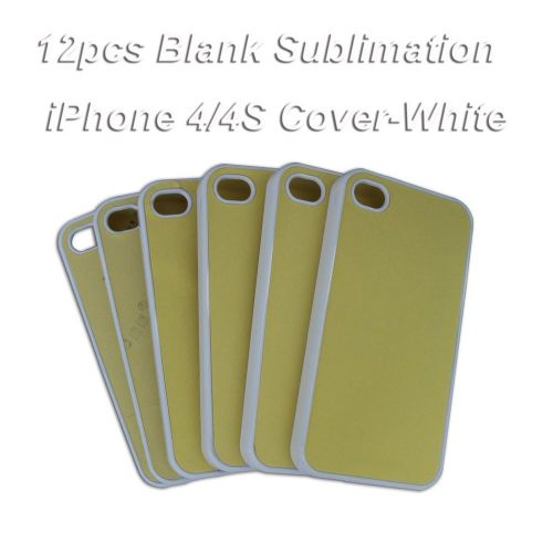 12pcs Blank iPhone 4/4S Cases Sublimation Heat PressTransfer White Color