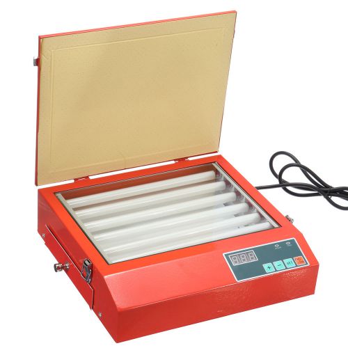 Red UV Exposure Unit for Hot Foil &amp; Pad Printing W/ Stencils Timer 6 X 8 watt