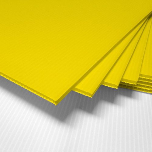 100 pcs Corrugated Plastic 18x24 4mm Yellow Blank Sign Sheets Coroplast Intepro