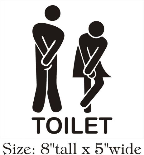 2X Toilet Seat Entrance Sign Wall Sticker Vinyl Art Removable Bathroom Decals432