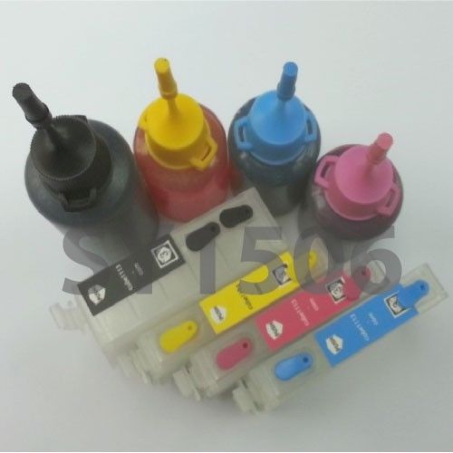 Nonoem refillable cartridges kit for epson workforce wf-3530 + 120ml 127 ink for sale