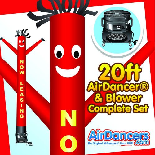 Red &amp; yellow now leasing airdancer® &amp; blower 20ft full air dancer set for sale