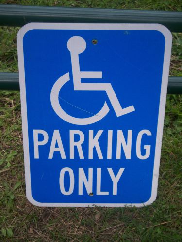 Vintage Metal sign  Reserved parking Handicap automotive sign