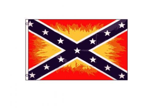 Rebel Flame Flag 3x5ft Poly - R-15