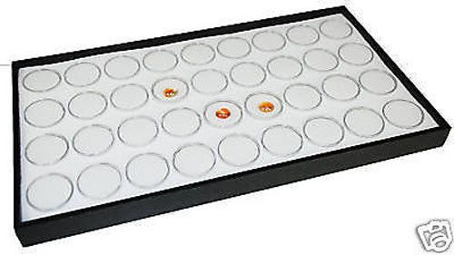 36 GEM JAR TRAY WHITE INSERT JEWELRY DISPLAY GEMSTONE