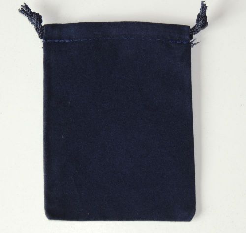 12 pcs Navy Blue 3&#034;x 4” Jewelry Pouches Velour Gift Bags