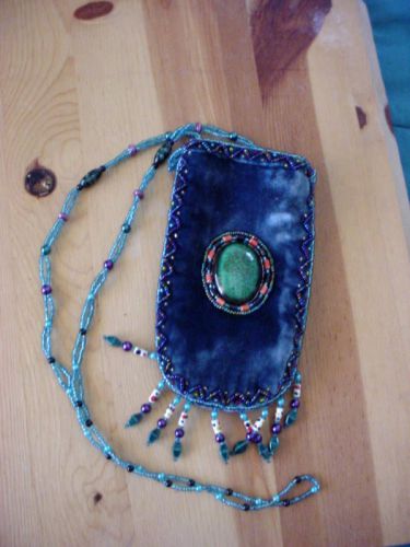 Southwestern Beaded Jeweled GRAY Cell phone Date Bag
