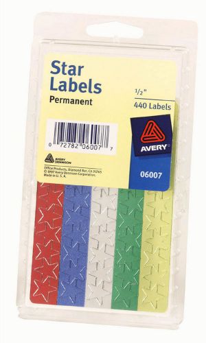 Avery 5/8&#034; Colored Star Label Set of 6