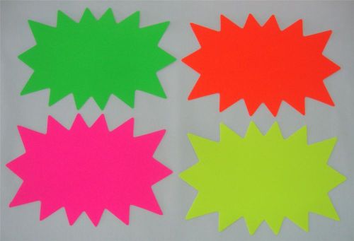 40 Sign Cards 4- Fluorescent 14 Point Solar Burst Colers Retail Store Supplie Lg
