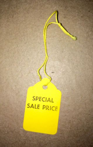 100 &#039;SPECIAL SALE PRICE&#039; Yellow Hanging Tags STRUNG
