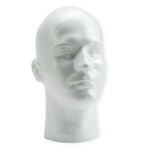 NEW Male Mannequin White Styrofoam Head