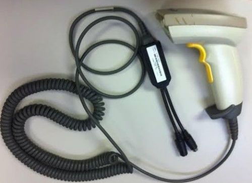 Symbol barcode scanner ls4004-i000 w/ synapse cable sti80-0200 + ps/2 wedge for sale