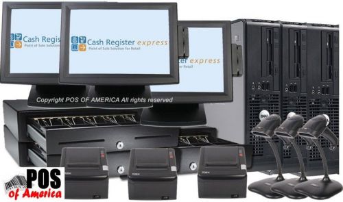 pcAmerica CRE Cash Register Express 3 POS Retail Supermarket Stations NEW