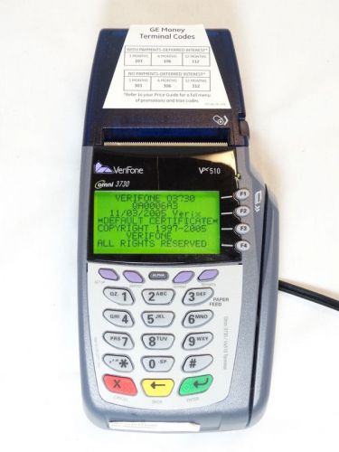 Verifone VX510 Omni 3730 Credit Card Terminal with Power Adapter.