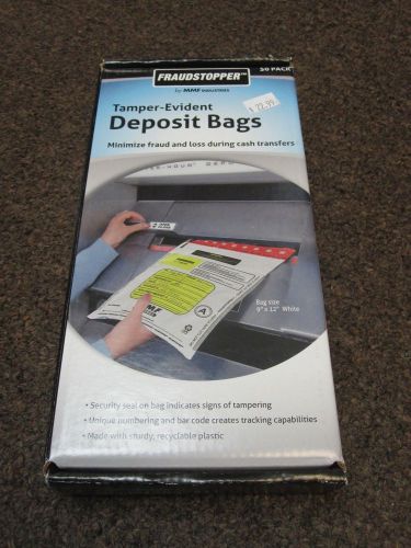 New FraudStopper By MMF Tamper-Evident Deposit Bags 50 pack  9&#034;x12&#034; white