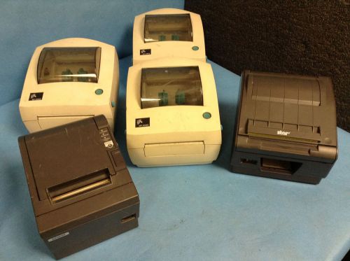 Mixed lot of 5 Thermal Receipt &amp; Label Printers